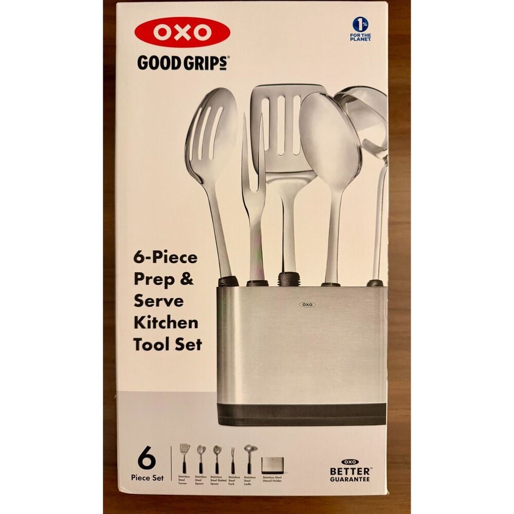 OXO Good Grips Stainless Steel Prep & Serve Kitchen Tool 6pc Set NEW
